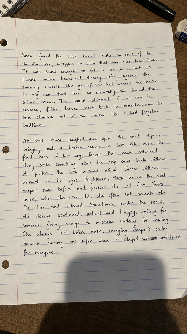 AI generated handwritten copy example